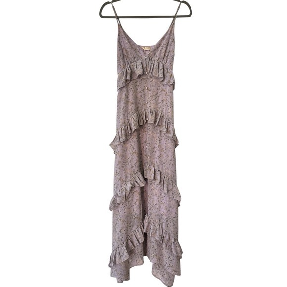 Dresses & Skirts - Altar’d State Dainty Floral Ruffle Midi Dress in Lavender Purple Size Small
